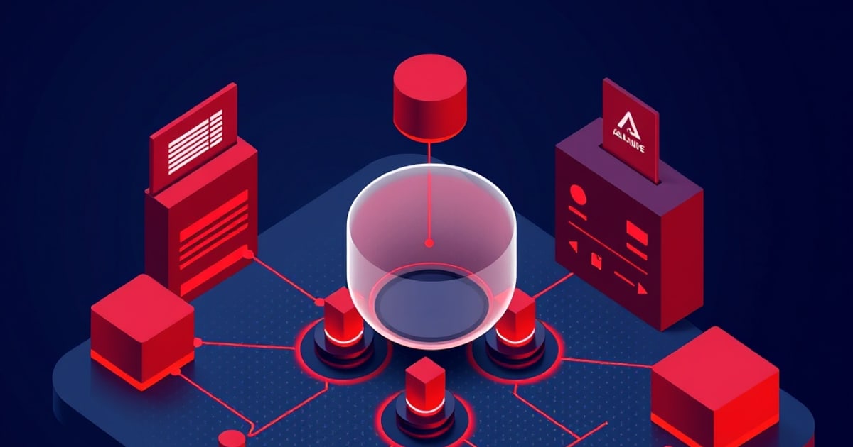 Isometric vector illustration of interconnected tech tools for AI red teaming and security analysis